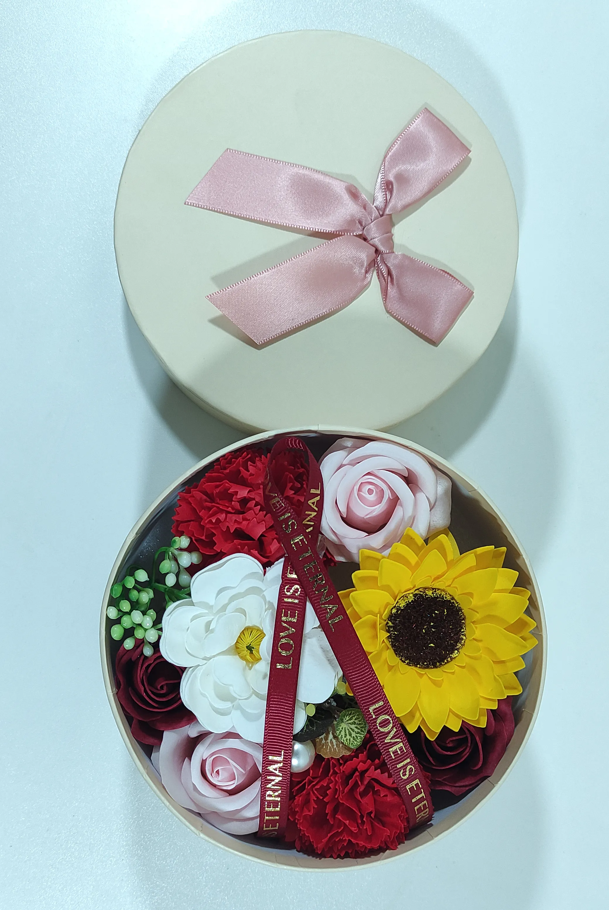 Valentine Special Multi Colored Soap Flower Gift Box